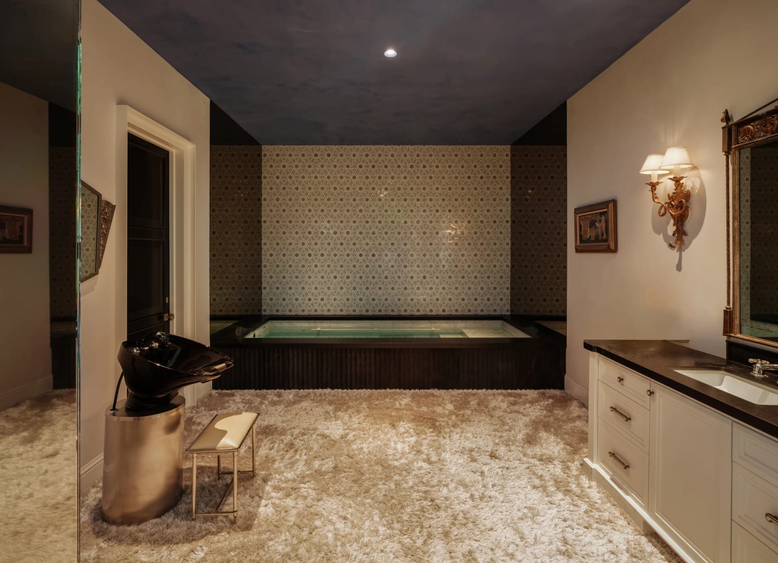 Indoor pool within the primary bathroom